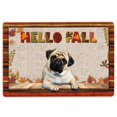 thumbnail image 1 of Pug Door Mat Pug Dog Hello Fall Pumpkin Spice Maple Leaf Autumn Welcome Non-Slip Mats Funny Doormat Bathroom Kitchen Front Porch Rugs Entrance 20 x 32 Inch/50 x 80 cm, 1 of 5