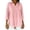 Pink, variant on Women's Plus Size 3/4 Sleeve V-Neck Top, Elegant Lapel Casual Blouse with Side Slit, Loose Fit Tunic for Office Work, Everyday Wear and Casual Outfits Light Blue L