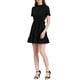 thumbnail image 5 of Vestido de ajuste y vuelo con volantes y botones en la parte delantera para mujeres INSPIRE CHIC M Negro, 5 of 6