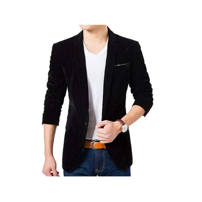  Velvet Blazer for Men Slim fit Black Jacket for Men