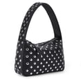 thumbnail image 1 of Bolso de hombro YFGBCX de cuero suave negro con tachuelas para mujer, 1 of 6