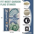 thumbnail image 2 of Welcome Summer Beach Small Decorative Garden Flag, Coastal Conch Starfish Yard Lawn Outside Decor, Farmhouse Spring Nautical Burlap Outdoor Home Decoration Double Sided 12 x 18, 2 of 6