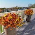 thumbnail image 5 of BITOUSHI Artificial Fake Fall Plants Flowers for Outdoor Outside Decoration,12 Bundles Faux Silk Colorful Daisy UV Resistant Look Real No Fade for Front Door Porch Patio Yard Balcony Autumn Decor, 5 of 5