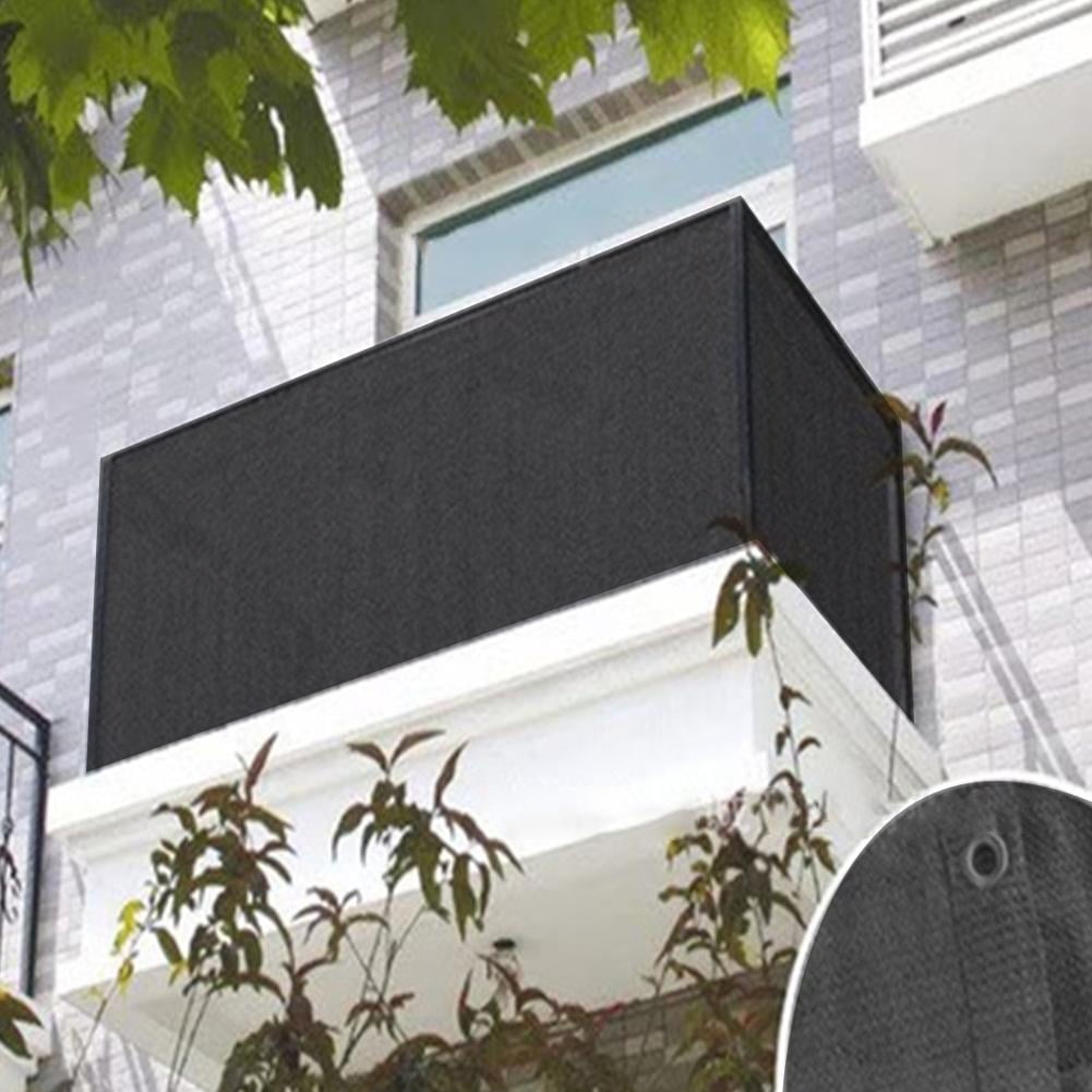 Backyard Balcony to Cover Sun Shade 3' X 16.5', Brown Fence Sibosen 3'x16.5' Balcony Privacy Screen Cover Heavy Duty Mesh Windscreen for Porch Deck Patio
