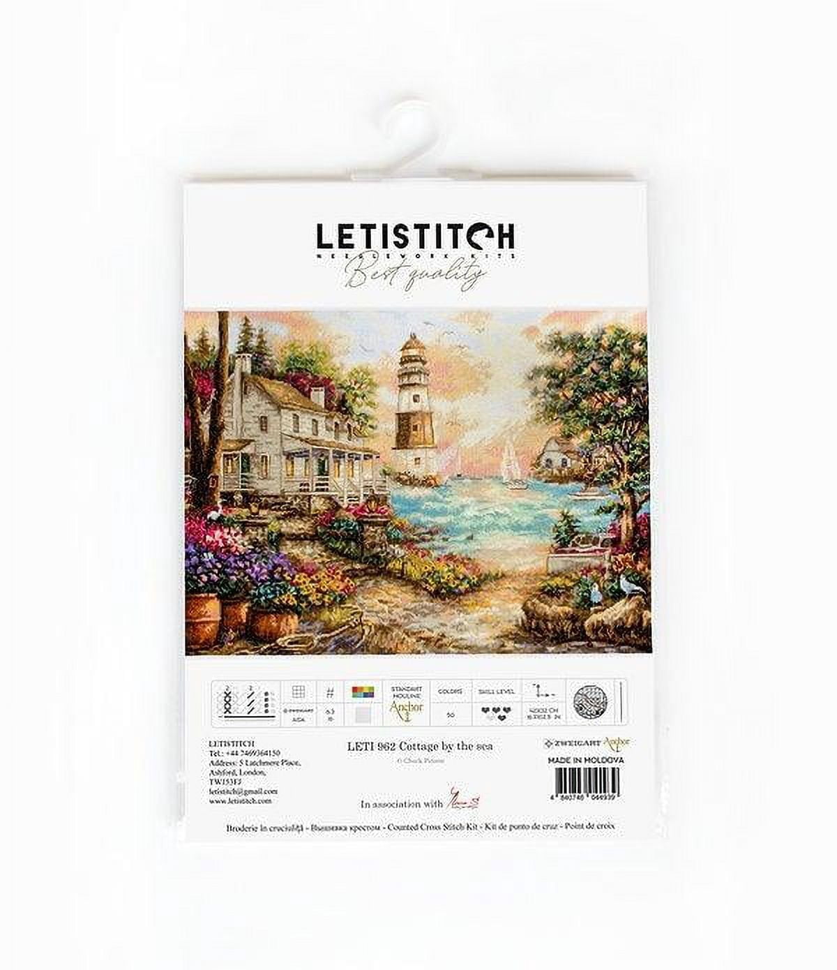 Letistitch Cottage by the Sea Counted Cross-Stitch Kit