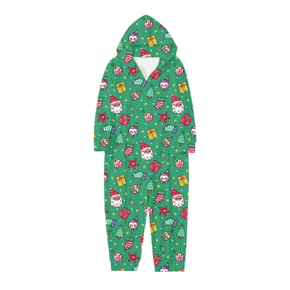 EDFBUYKRS Christmas Family Matching Pajamas Cozy Sleepwear With Zipper For Dads