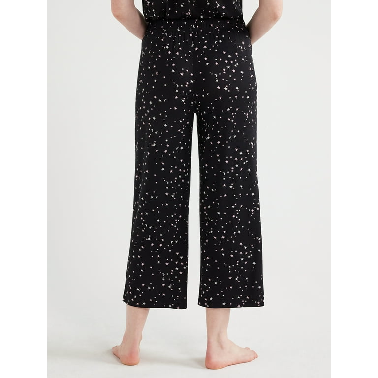 Joyspun Women's Knit Cropped Sleep Pants, Sizes S to 3X