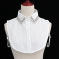 thumbnail image 2 of Segolike Collar Womens Half Shirts Vintage Elegant Rhinestone Detachable Blouse False Faux Collar White 1, 2 of 5