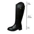 thumbnail image 5 of Knee High Boots Women Waterproof Splice Leather Strappy Tall Riding Booties Back Zipper Low Heel Over the Knee Fall Winter Boots, 5 of 8