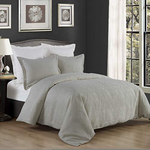 HiEnd Accents 3 PC Matelasse Coverlet, Super King Gray