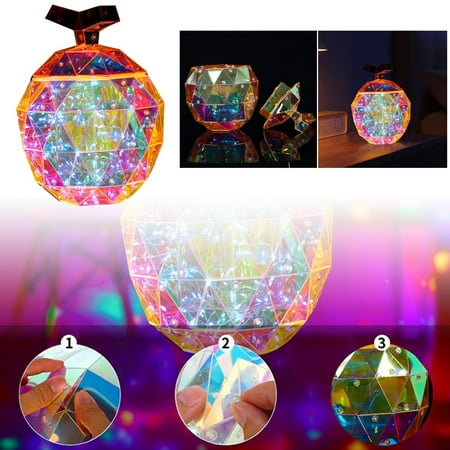 

Holiday Atmosphere Decorative Lamp Pumpkin Ornaments Handmade DIY Lid Removable Scene Arrangement Atmosphere Lamp Colorful Glowing Ornaments Night Light