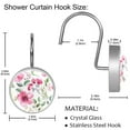 thumbnail image 5 of Pink Flowers with Leaves Shower Curtain for Bathroom, 5 of 6