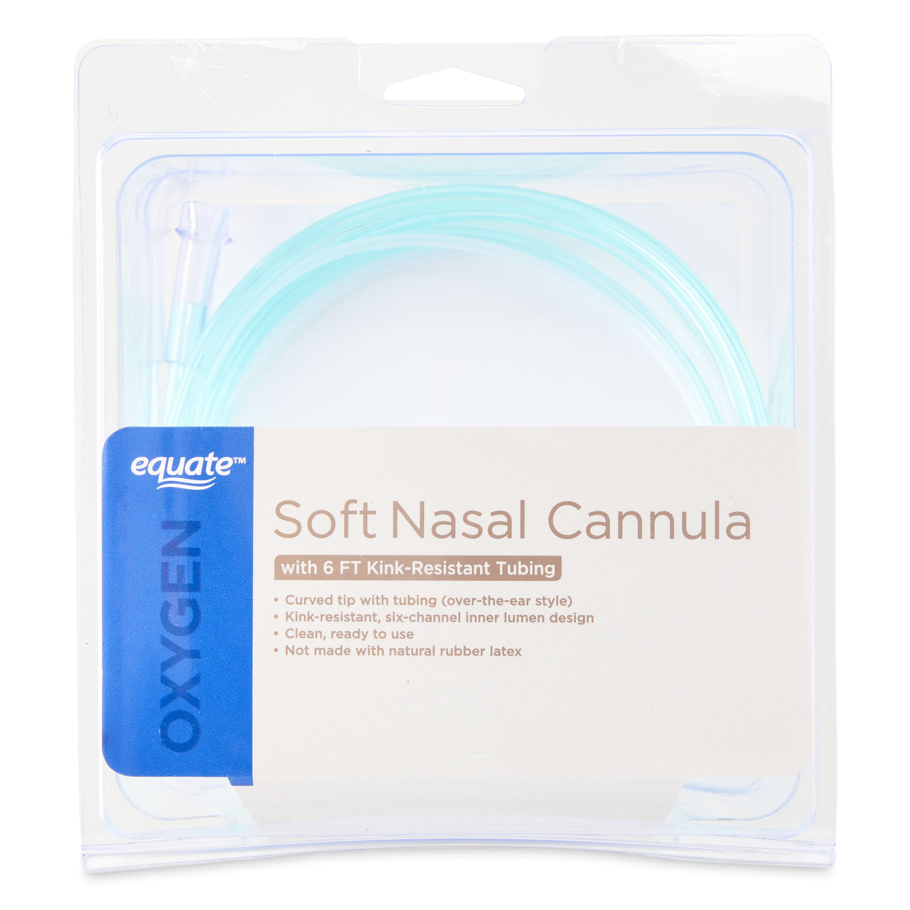 Equate Soft Nasal Oxygen Cannula with 6 ft Kink-Resistant Tubing, 1 Count