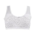 thumbnail image 2 of Xfvqtps Training Bras for Girls Lightly Padded Cotton Mesh Soft Comfortable Breathable Fixed Cup Seamless Solid Color Bow Sports Bras for Girls 8-12 Years Gray, 2 of 5
