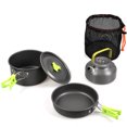 thumbnail image 1 of Survival Cooking Kit, Outdoor Cooking Gear, Camping Cookware With Folding Handles And Non-Stick Surface, Lightweight And Portable, Compact Camp Kitchen For 2-3 People, 1 of 8