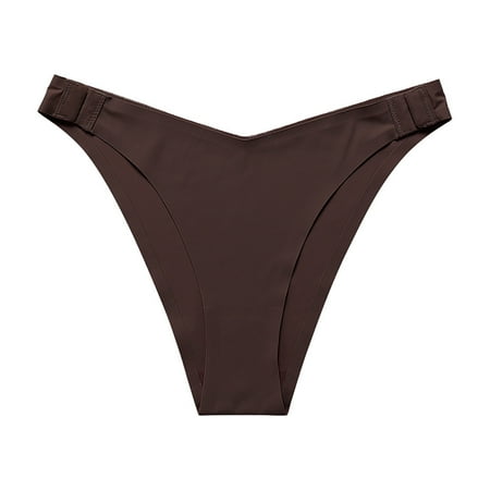 Juslio Womens Panties Mid Waist Ice Silk Breathable Soft Sexy Soft Elastic Breathable Underwear