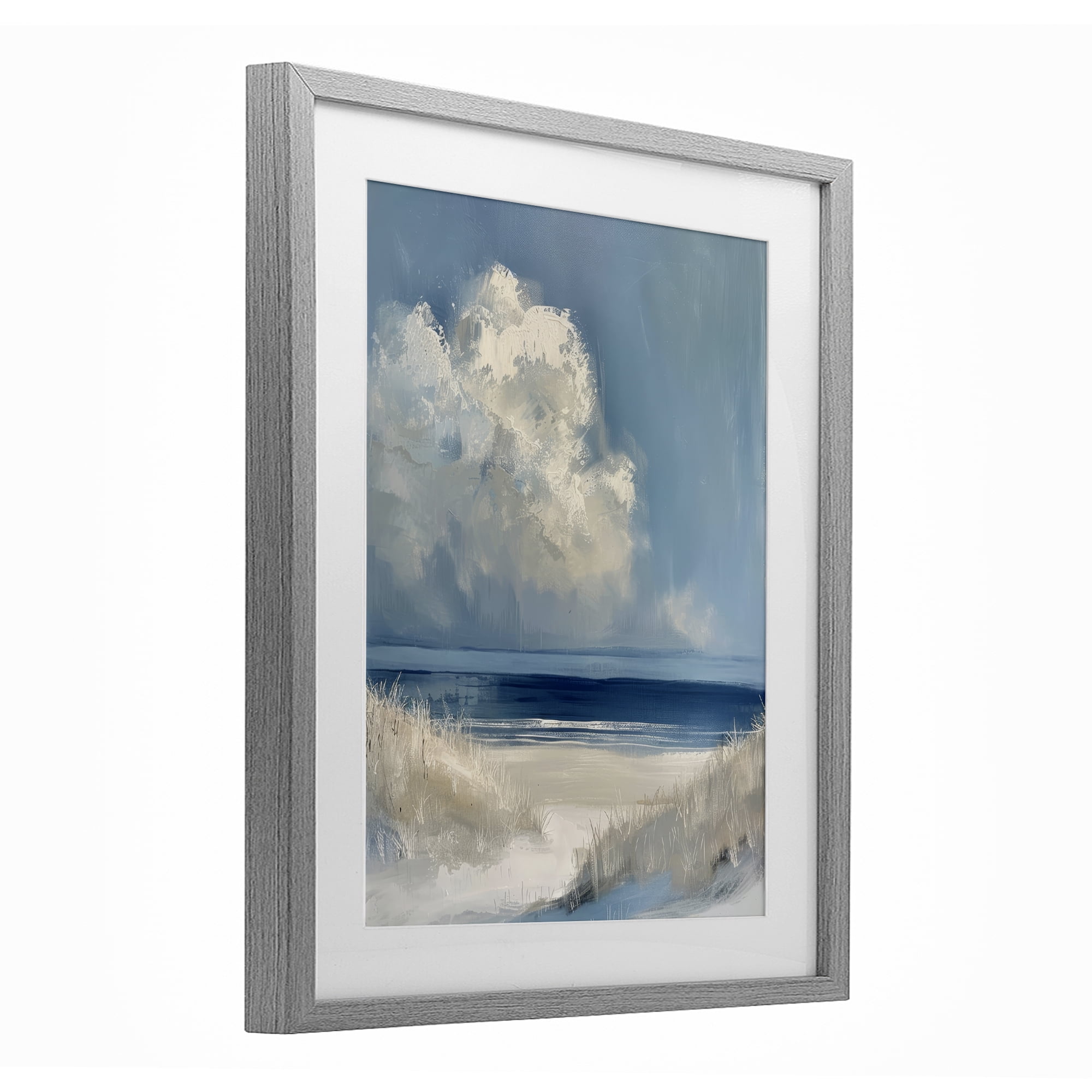 Stupell Industries Dark Waters Ahead Gray Framed Print Under Glass, design by Petal Prints Design