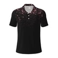 thumbnail image 2 of Daiia Sparkling Pink Night Sky Pattern Men’s Polo Shirts,Solid Deck Shirt,Classic Fit, Breathable Cotton Polo for Casual and Sport Wear-X-Large, 2 of 7