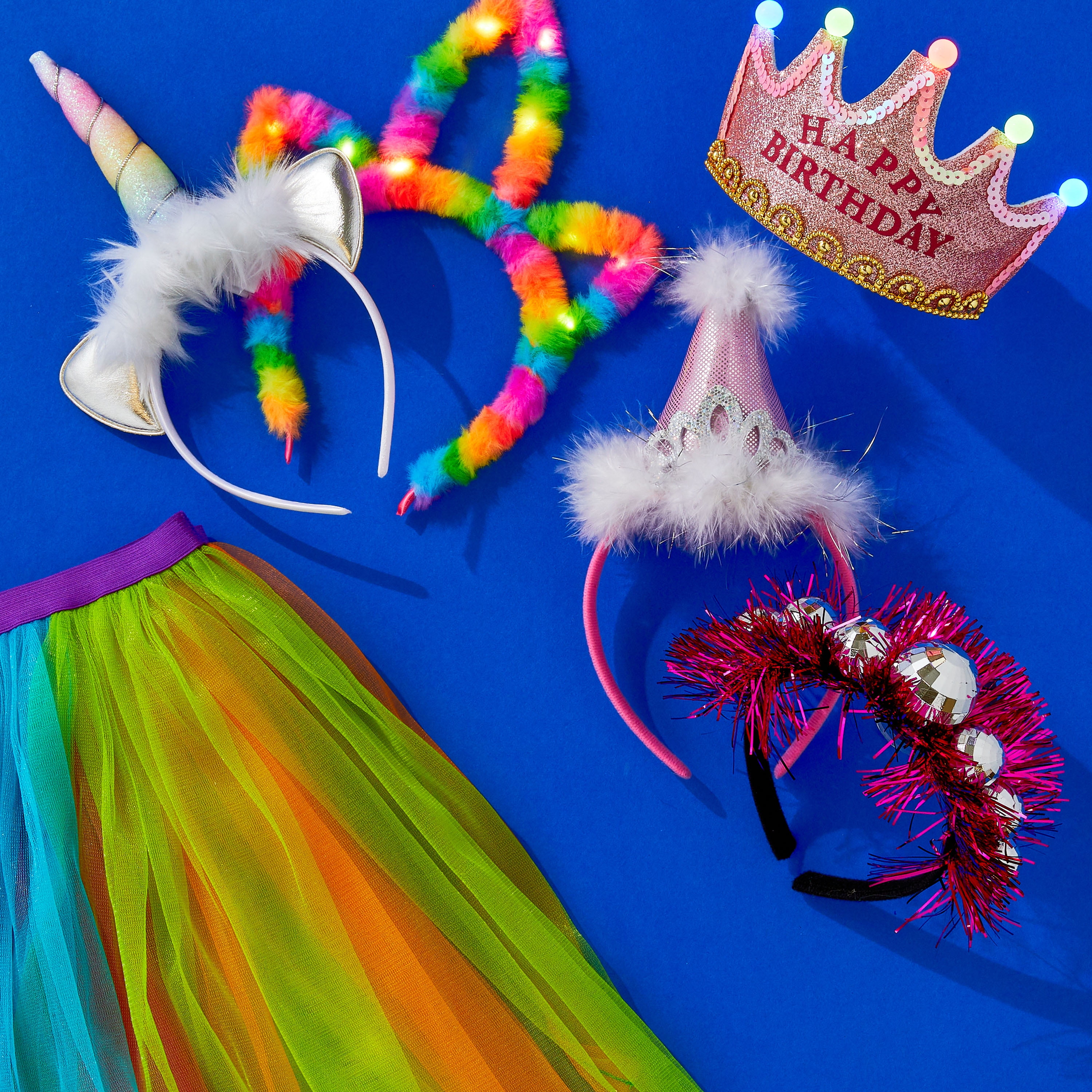 1 Count, Pink Glitter Light-Up Happy Birthday Tiara, by Way To Celebrate