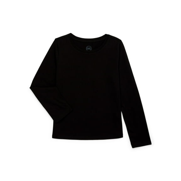 Wonder Nation Girls Long Sleeve Kid Tough T-Shirt, Sizes 4-18 & Plus