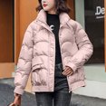 thumbnail image 2 of Fashion Winter Warm Jackets for Womens Plus Size Long-sleeved Solid Color Light Shiny Down Jacket Long-sleeved Jacket, 2 of 8