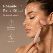 Beauty by Earth Rose Quartz Facial Roller - Best Face Roller and Skincare Tool for Facial Massage, Quality Pink Stone Face and Neck Roller, in Magnetic Gift Box (1 pack)