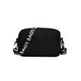 thumbnail image 4 of Bolsa bandolera con cremallera para mujer de nailon de color sólido (negro) Likrtyny Para Estrenar, 4 of 9