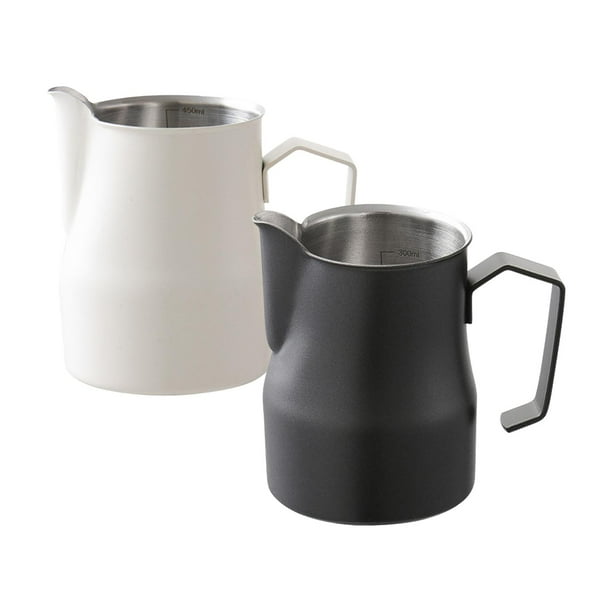 Espumador de leche de acero inoxidable para capuchino, café y latte Beige 500ml Negro 350ml