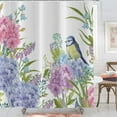 thumbnail image 3 of Floral Bird Shower Curtain, Spring Colorful Hydrangea Flowers Hummingbird Rustic Bathroom Curtains for Bathtub Decor Waterproof Fabric Machine Washable with 12 Hooks, 3 of 6