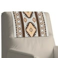 thumbnail image 2 of COEQINE Recliner Headrest Protector PU Leather Waterproof Sofa Headrest Covers with Adhesive Backed Hook and Loop Fasteners for Living Room Decor, 17x27 Inch, American Tribal Yellow Brown, 3 Pieces, 2 of 7