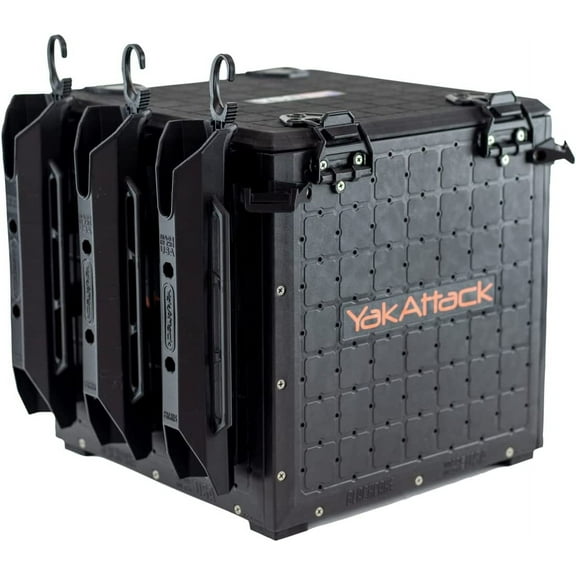 YakAttack BlackPro Kayak Crate 13"x13" Black Lid & 3 Hooks - BLP-PRO-13X13