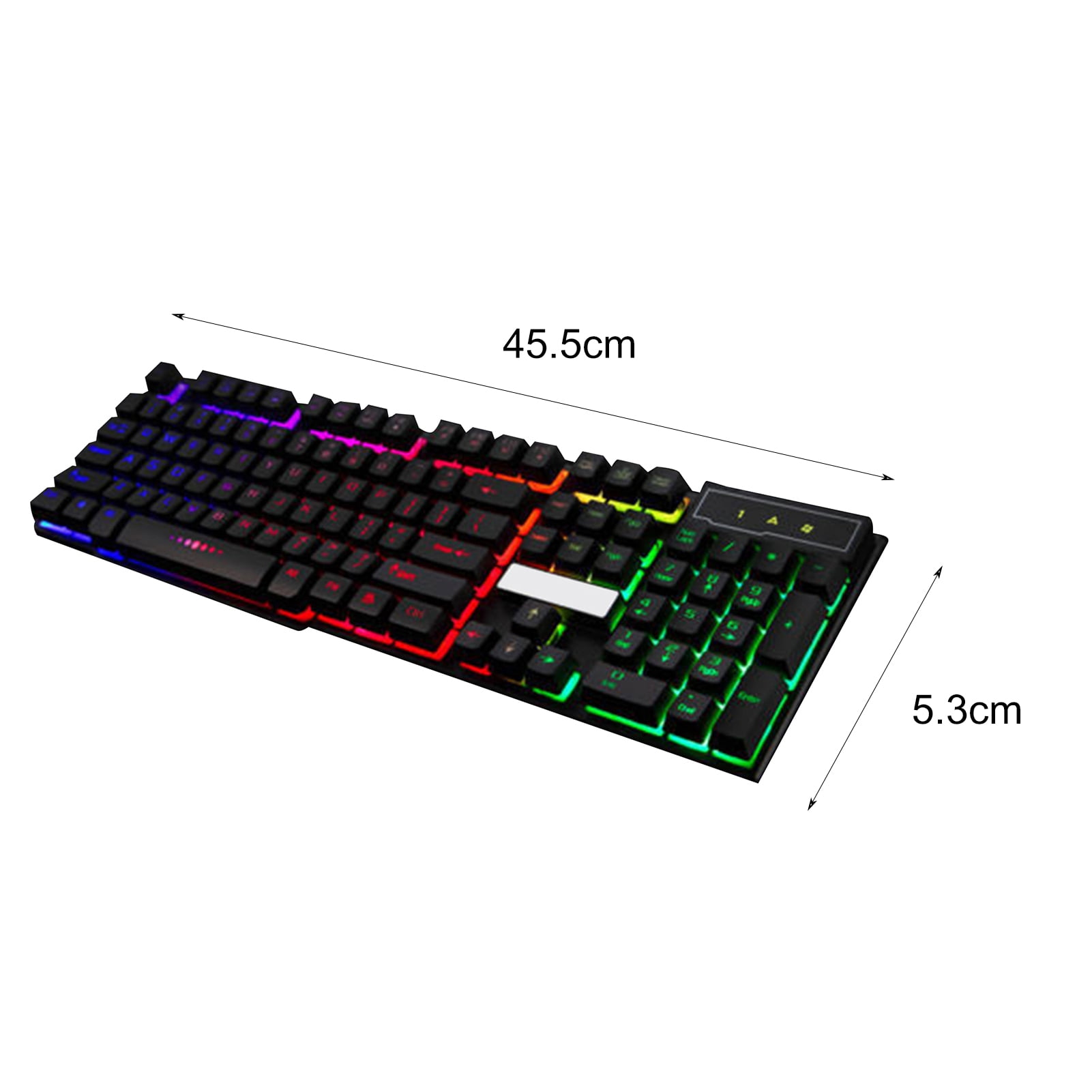 SPRING PARK Keyboard Colorful Backlight Plug and Play ABS 104 Keys Rainbow Keyboards for Computer