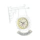 thumbnail image 3 of Reloj de pared redondo con apariencia antigua de hierro forjado, reloj de estación de doble cara, reloj colgante de pared redondo con pergamino, Blanco Sunnimix Reloj de pared de doble cara, 3 of 7