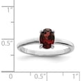 thumbnail image 3 of Sterling Silver Rhodium Garnet Ring (Size 7) Made In Thailand qdx606-7, 3 of 5