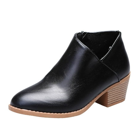 OJSFQUFP Non Slip Shoes for Women Women s Ankle Boot Fashion Boots Riding Boots for Women Comfortable Work Shoes for Women Slouchy Boots for Women Black 39