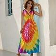 thumbnail image 2 of Colorful Swirls Tie-dye Sleeveless Dress Female Clothing Dress Women Summer 2025 Dress, 2 of 7