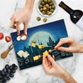 thumbnail image 5 of City Cutting Board, Silhouette Cityscape Under Night Sky with Full Moon Urban Architecture Modern Capital, Decorative Tempered Glass Cutting and Serving Board, in 3 Sizes, by Ambesonne, 5 of 5