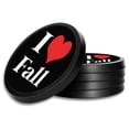 thumbnail image 1 of Silicone Non-Slip Drink Coasters with Removable Printed Absorbent Felt Pad - Set of 4 - I Heart Fall, 1 of 3