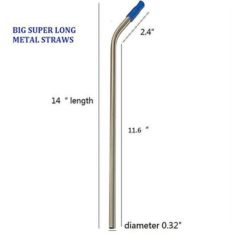  20 Pieces 14 Inch Stainless Steel Straws Long Drinking Straws  for 100 oz Tumblers with Silicone Tips, Reusable Metal Drinking Straws  Extra with 4 Pieces Cleaning Brush : Health & Household