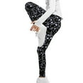 thumbnail image 4 of COEQINE Black Cat Print Girls Yoga Leggings Casual Pants Full Length Athletic Trousers High Waist Tummy Control, for 6-7 Years Kids Girls, 4 of 7