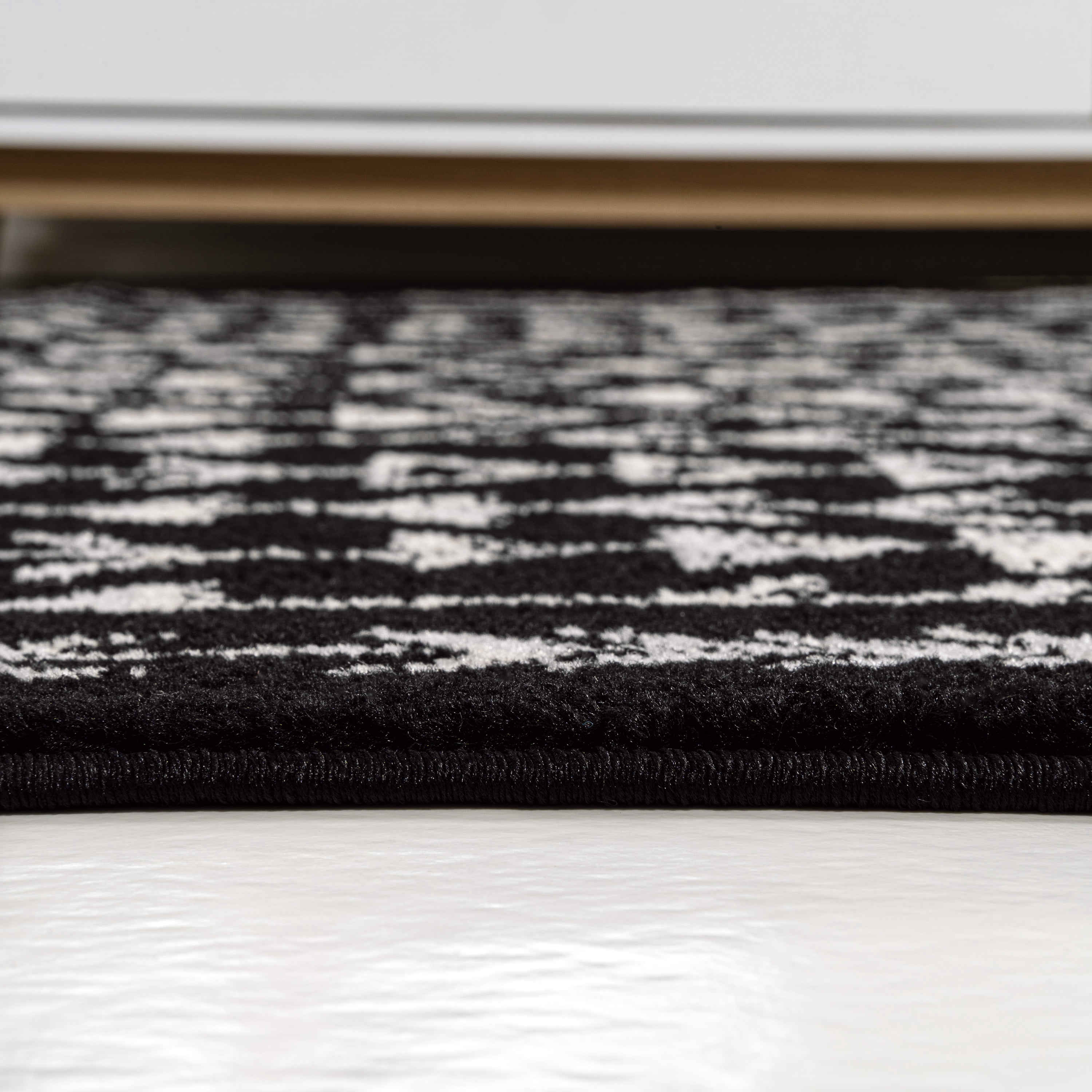 JONATHAN Y MOROCCAN HYPE 2 x 8 Runner Rug, Ziri Moroccan Geometric - Black/Cream, MOH210C-28
