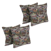 Blazing Needles 17-inch Tapestry Throw Pillows with Inserts (Set of 4) 9910-S4-ZP-ID-054