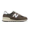 thumbnail image 3 of New Balance 574 NB Suede Brown White Men Unisex Casual Lifestyle Shoes U574RBI-D, 3 of 6