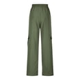 thumbnail image 5 of Women's Straight Leg Cargo Pants Elastic Waisted Casual Long Pants Travel Hiking Outdoors Joggers Trousers with Pockets, 5 of 6