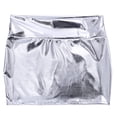 thumbnail image 5 of ranrann Women's Shiny Metallic Bodycon Mini Skirt Nightclub Dance Miniskirts Music Festival Clubwear Silver One Size, 5 of 5