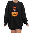 thumbnail image 1 of Sweat-shirts à Imprimé Citrouille Halloween pour Femmes Pull à Manches Longues Pull Col Rond, 1 of 6