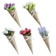 thumbnail image 2 of Coofit 3 Bunches Artificial Flower Decorative Kraft Paper Wrap Fake Flower Photo Prop, 2 of 8