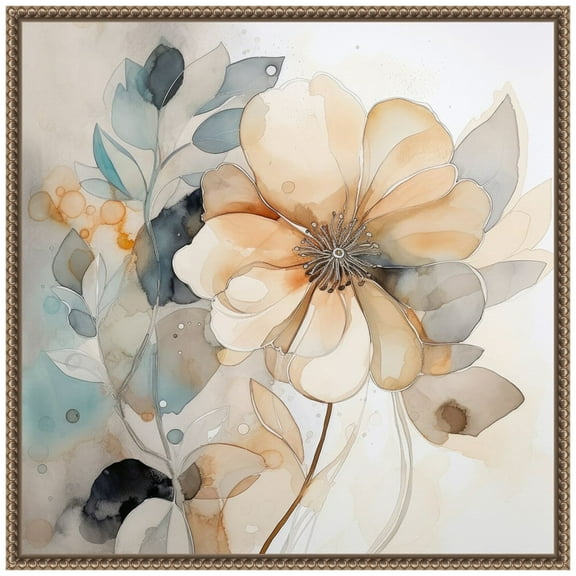 Amanti Art Ivory Blossoms I Framed Canvas Wall Art Print