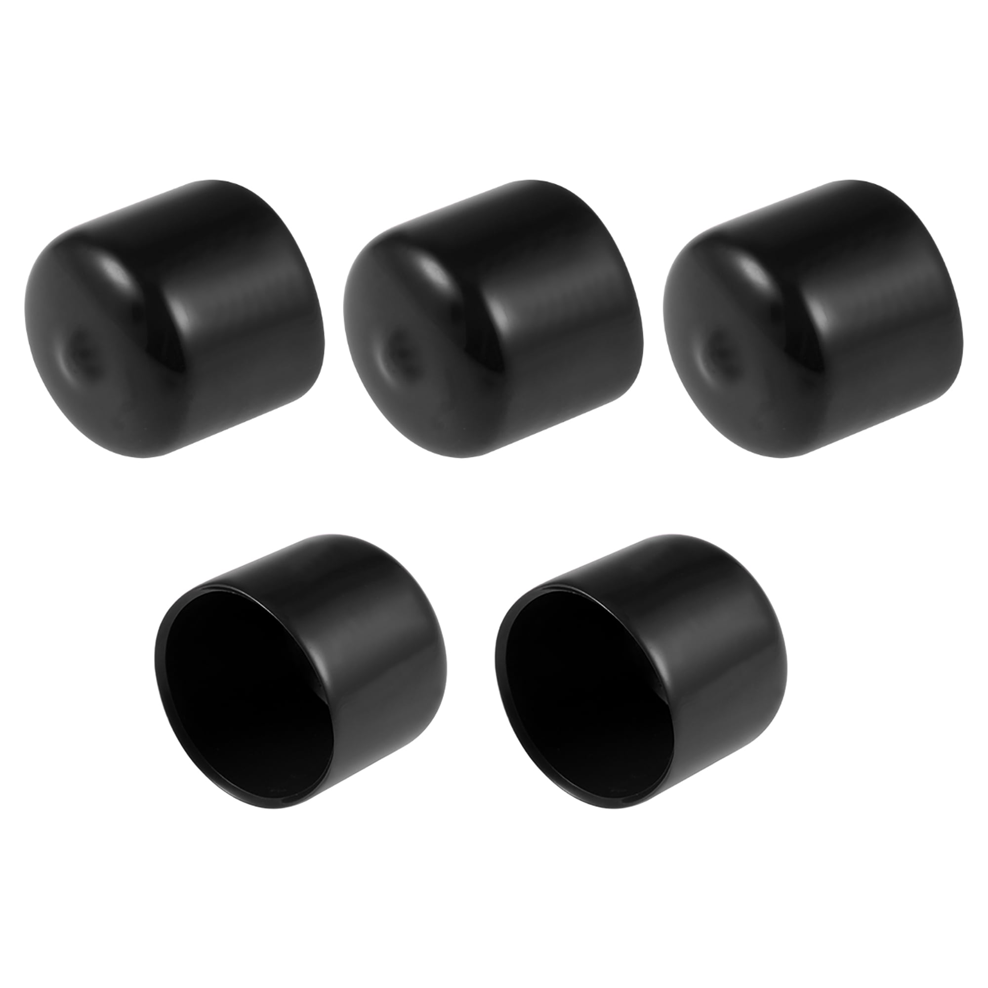 TEHAUX 700pcs Rubber End Caps Round Thread Protector Flexible Black Vinyl End Caps for Furniture Pipes Hoses Screws
