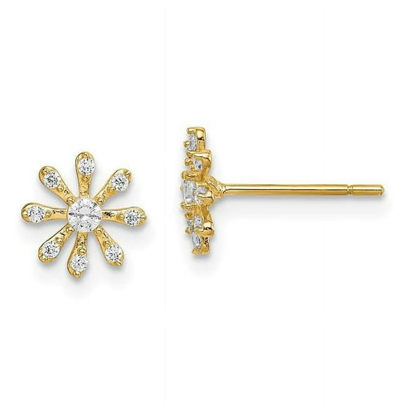 Quality Gold SE2874 14K Yellow Gold Madi K CZ Flower Post Earrings